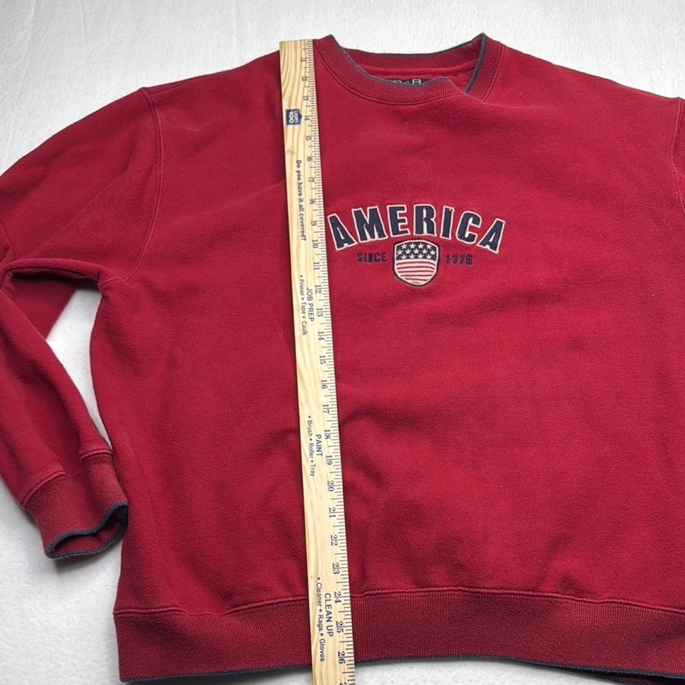 Croft & Barrow Red Crewneck Cozy Fleece vintage size large c&b sweatshirt shirt - Picture 5 of 6